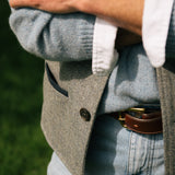 Darzi Sheltand Wool Gilet - Smoke Blue