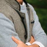 Darzi Sheltand Wool Gilet - Smoke Blue