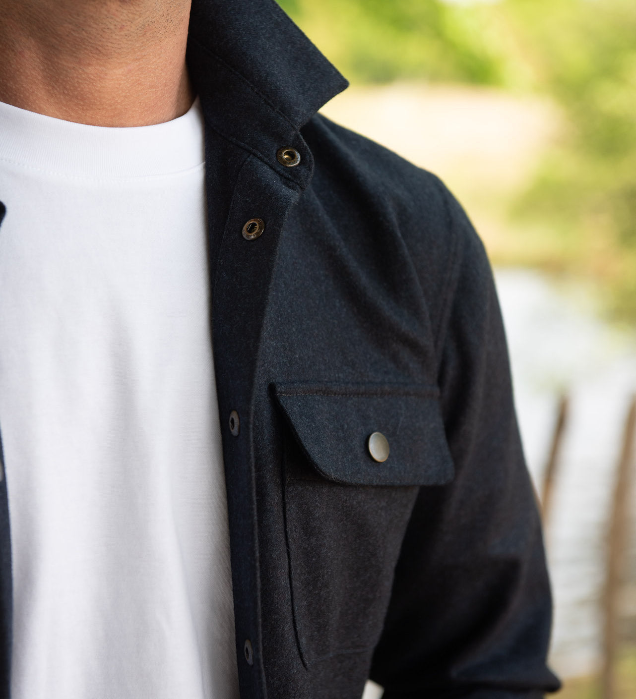 Darzi Wye Overshirt - Navy