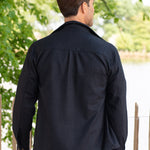 Darzi Wye Overshirt - Navy - Back