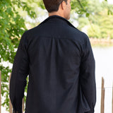 Darzi Wye Overshirt - Navy - Back