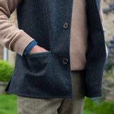 Darzi Shetland Wool Gilet - Dark Blue