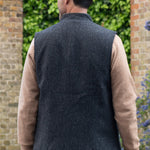 Darzi Shetland Wool Gilet - Dark Blue - Back