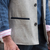 DARZI MERINO WOOL GILET - PEBBLE GREY