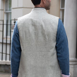 DARZI MERINO WOOL GILET - PEBBLE GREY