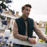 Darzi Shetland Wool Gilet - Dark Blue
