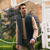 Darzi Shetland Wool Gilet - Dark Blue