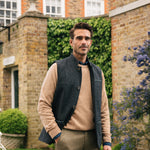 Darzi Shetland Wool Gilet - Dark Blue