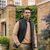 Darzi Shetland Wool Gilet - Dark Blue