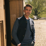 DARZI MERINO WOOL GILET - MIDNIGHT BLUE