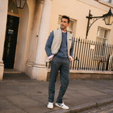 DARZI MERINO WOOL GILET - PEBBLE GREY