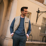 DARZI MERINO WOOL GILET - PEBBLE GREY