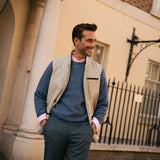 DARZI MERINO WOOL GILET - PEBBLE GREY