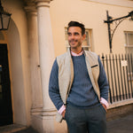 DARZI MERINO WOOL GILET - PEBBLE GREY