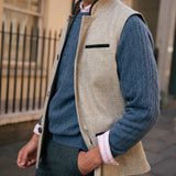 DARZI MERINO WOOL GILET - PEBBLE GREY