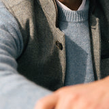 Darzi Sheltand Wool Gilet - Smoke Blue