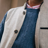DARZI MERINO WOOL GILET - PEBBLE GREY