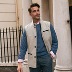 DARZI MERINO WOOL GILET - PEBBLE GREY