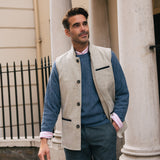 DARZI MERINO WOOL GILET - PEBBLE GREY