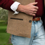 Men's Shetland Wool Darzi gilet in Camel Brown
