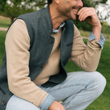 Darzi Shetland Wool Gilet - Deep Teal