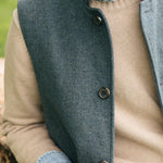 Darzi Shetland Wool Gilet - Deep Teal