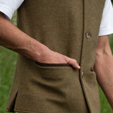 Darzi Merino Wool Gilet - Moss Green
