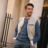 DARZI MERINO WOOL GILET - PEBBLE GREY