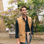 DARZI ALDERNEY LINEN GILET - OCHRE