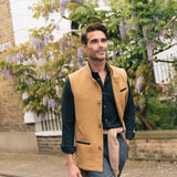 DARZI ALDERNEY LINEN GILET - OCHRE