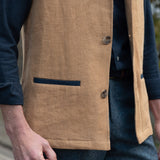 The Alderney Linen Waistcoat - Ochre
