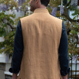 The Alderney Linen Waistcoat - Ochre