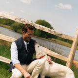 The Alderney Linen Waistcoat - Navy
