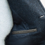 Darzi Midnight Blue merino wool waistcoat - inside pocket detail