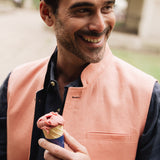 The Como Linen Waistcoat Mk 2 - Pink