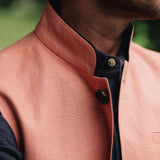 The Como Linen Waistcoat Mk 2 - Pink