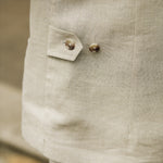 DARZI COMO LINEN WAISTCOAT - LIMESTONE - SIDE ADJUSTER