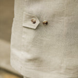 DARZI COMO LINEN WAISTCOAT - LIMESTONE - SIDE ADJUSTER