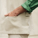 DARZI COMO LINEN WAISTCOAT - LIMESTONE - POCKET