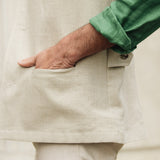 DARZI COMO LINEN WAISTCOAT - LIMESTONE - POCKET