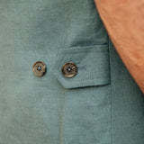 The Como Linen Waistcoat Mk 2 - Sargasso Blue
