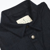 Darzi Wye Overshirt - Navy - Collar