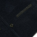 Darzi Midnight Blue merino wool waistcoat - contrast side pocket welt detail