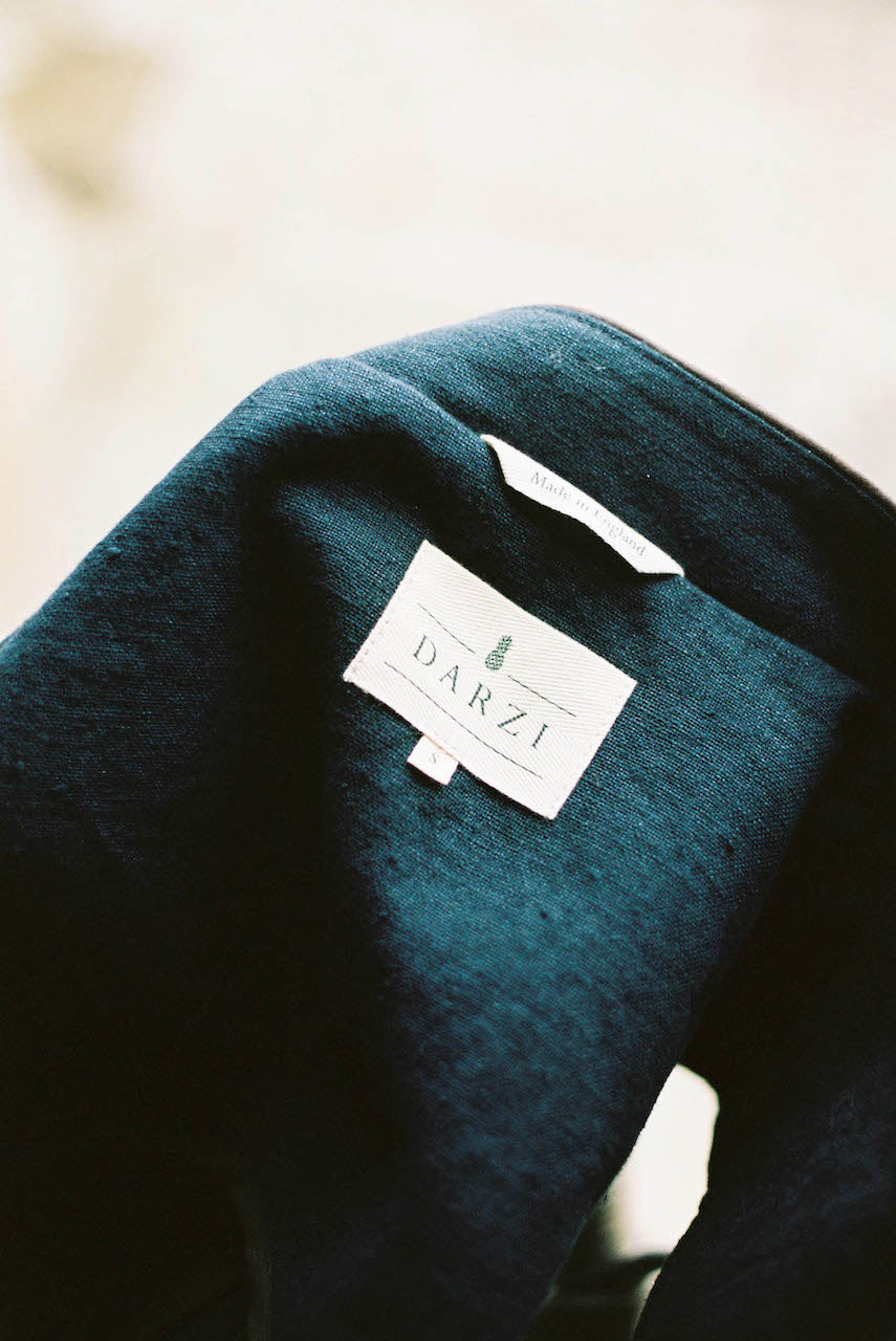 Darzi Alderney Linen Gilet - Navy - Brand Label
