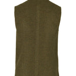 Mens Moss Green merino wool Darzi gilet from behind
