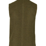 Mens Moss Green merino wool Darzi gilet from behind