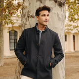 Darzi Merino Wool Car Coat - Dark Navy