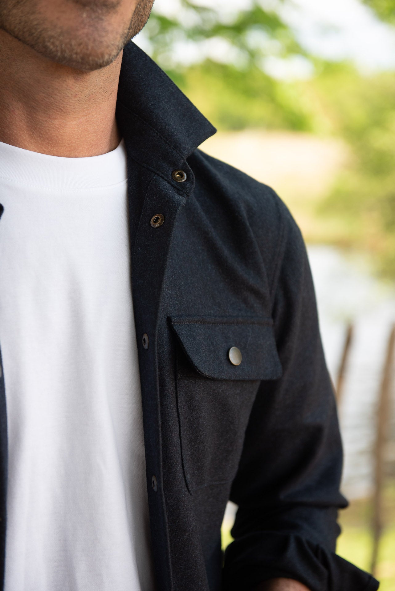 Darzi Wye Overshirt - Navy