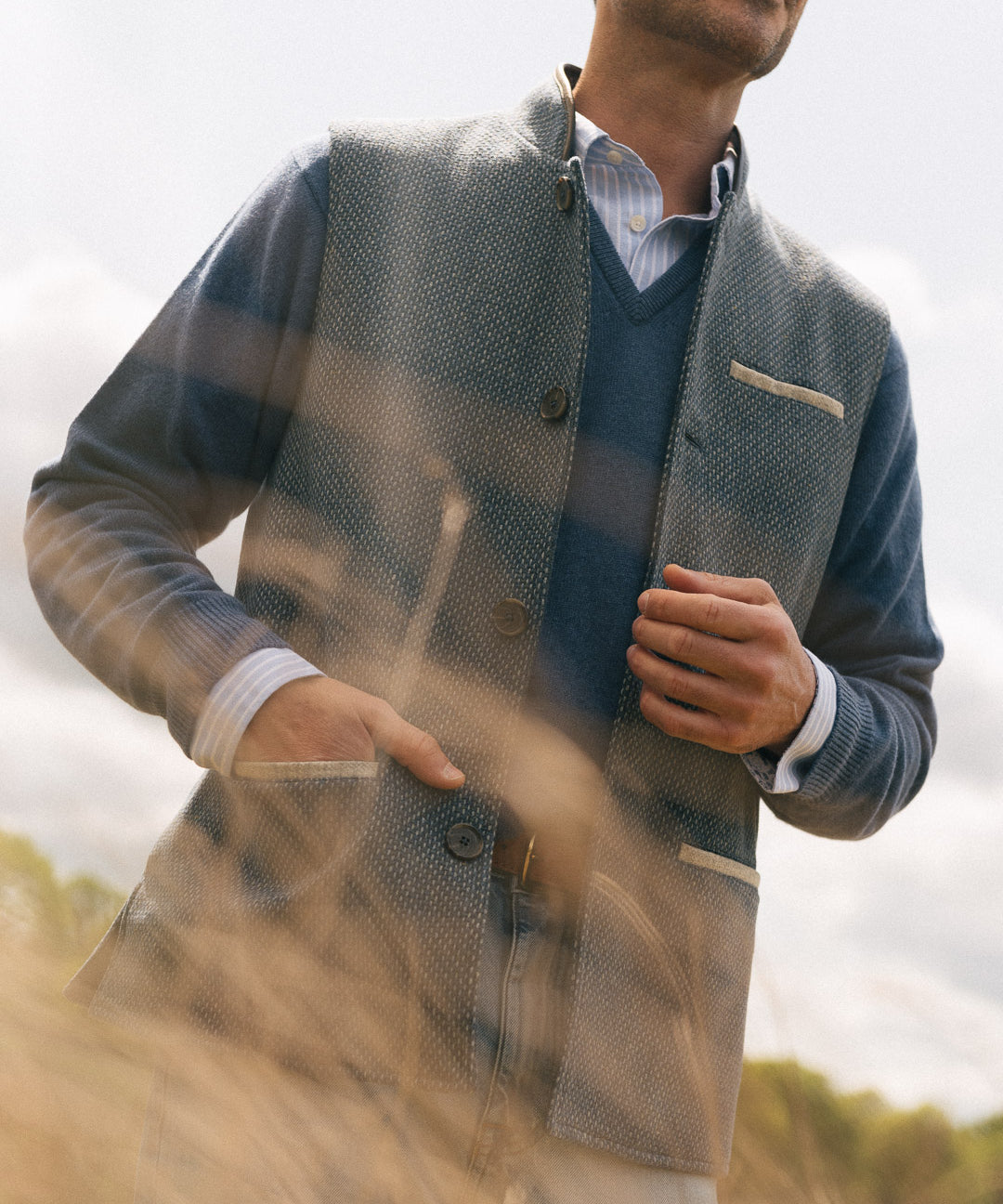 Darzi Shetland Ocean Blue gilet