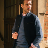 DARZI MERINO WOOL GILET - MIDNIGHT BLUE